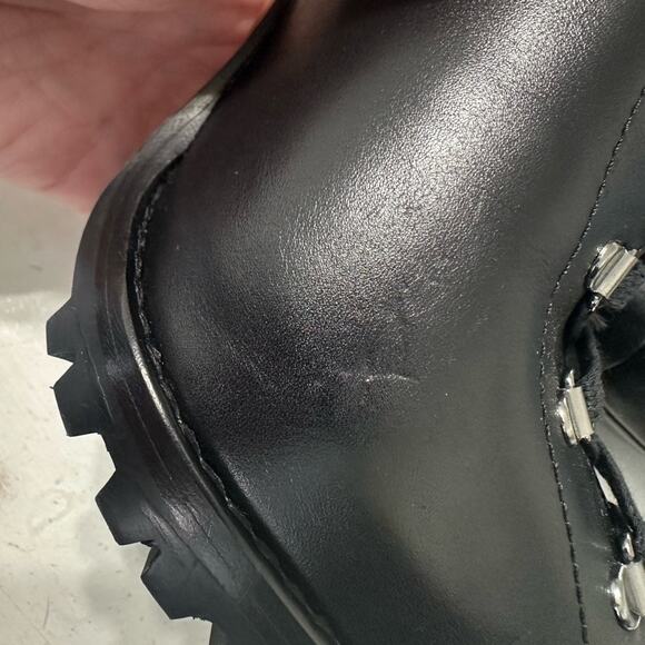 Alaïa Black Leather Hiker Boots EU 38 Trek Ankle Stiletto Lace up - Picture 13 of 16